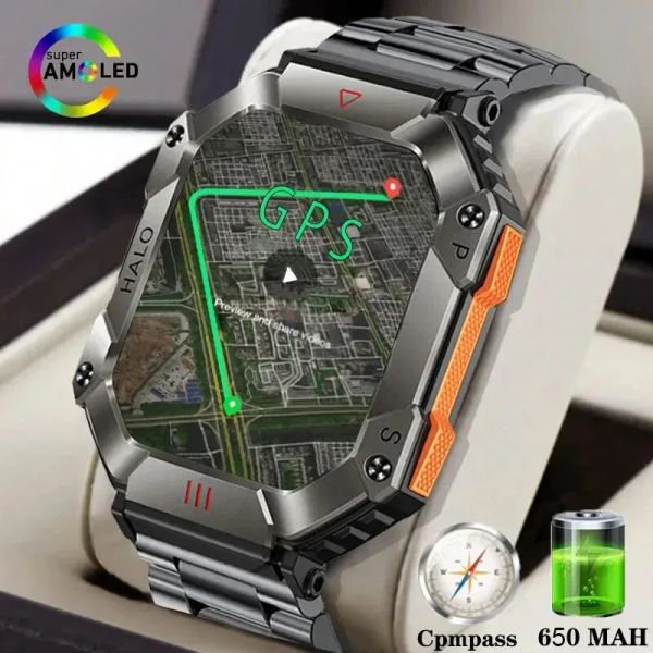 Relojes Gejian GPS Military Smart Watch Men for Android iOS Ftiness Watches IP68 Water Waterproof 2.0'Ai Voice Bluetooth Llame Smart Watch 2023