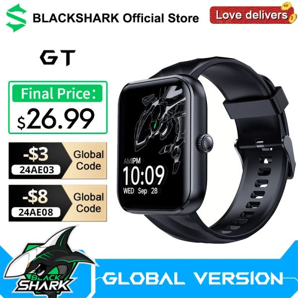 Montres Version mondiale Black Shark GT Smartwatch 1,78 '' Écran AMOLED 10 jours d'autonomie de la batterie Montre intelligente 100+ modes sportifs IP68 étanche