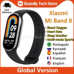 Montres Global Version Xiaomi Mi Band 8 Blood Oxygène Care Care Sleep Sleeping Sports Bracelet Bracelet Smart Watch Analyse de fitness