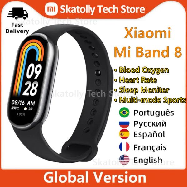 Relojes Global Versión Xiaomi Mi Band 8 Blood Oxygen Heart Heart Tracking Sorteo impermeable Pulsera Smart Watch Smart Fitness Análisis