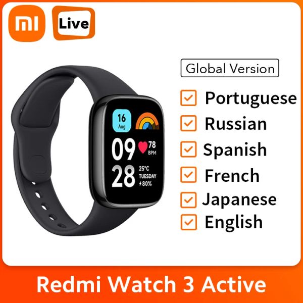 Montres Global Version Xiaomi Redmi Watch 3 Smartwatch active Smartwatch Blood Oxygen Bluetooth Téléphone Call 1.83 '' écran LCD 12 jours Life de batterie