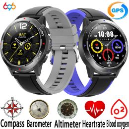 Horloges gps positionering van slimme horloge kompas hoogtemeter outdoor sportbarometer kompas 24 uur hartraat bloed zuurstoftest smartwatch