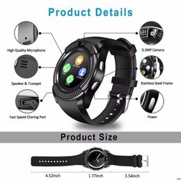 Montres GPS Smart Watch Bluetooth Smart Tactile Scred Wrist Wrist with Camera Sim Carte Slot Smart Smart Bracelet pour iOS Android Phone