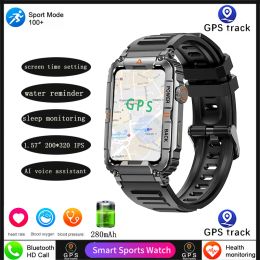 Regarde GPS Smart Watch pour Android Huawei iOS Outdoors IP68 IPAPHEPHOP Watch Military Healthy Monitor Ai Voice bt Call Smartwatch Men