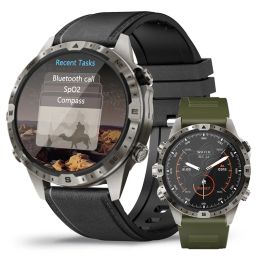 Regardez GT45 Smart Watch Men Outdoor Sports Voice Assistant Compass Calculatrice Bluetooth Call Heart Heart Health Monitoring Smartwatch