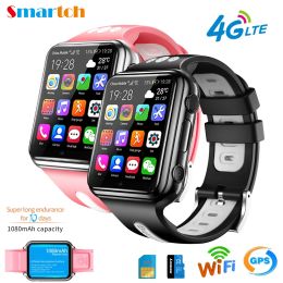 Bekijkt H1/W5 4G GPS WiFi Locatie Student/Kinderen Smart Watch Telefoon Android System Clock -app Installeren Bluetooth Smartwatch 4G Sim Card
