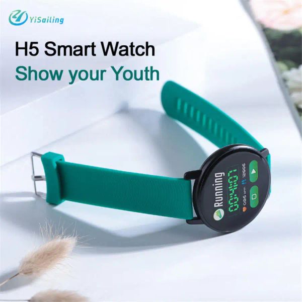 Montres H5 Round Smart Watch Full Screen Touch Heart Cate Ression Hyper Pression Hyper Santé Surveillance Sports Mode Sleeping Tracker Sport Smartwatch