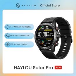 Relojes Haylou Solar Pro LS18 Smart Watch 1.43 "AMOLED Display Bluetooth Llamada telefónica Asistente de voz Mulitarygrade Hardidad de dureza