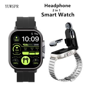 Bekijkt koptelefoon Smart Watch -headset 2 in 1 BT noemt hartslag bloeddruk gezondheid monitoring Play Music Fashion Sports Clock D8