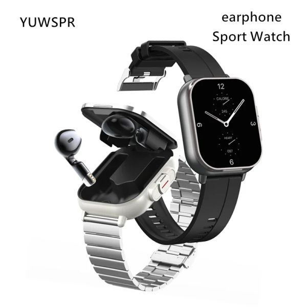 Relojes auriculares 2 en 1 Smart Watch BT llama a la frecuencia cardíaca Monitoreo de la presión arterial Monitoreo de auriculares Música Moda de moda Watches D8