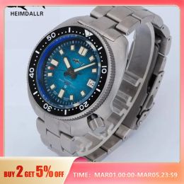 Montres Heimdallr Turtle Diver Watch Mens Titanium Case Sapphire 200m Imperproof Japan NH35 Mouvement automatique Mouvements mécaniques