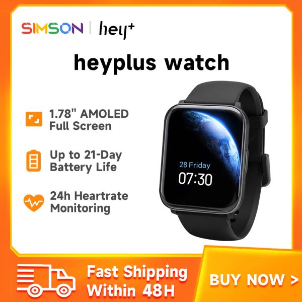Montres HeyPlus Smart Watch Sport Smartwatch Metal Heart Rate Sleep Monitor IP68 IP68 Version globale iOS Android imperméable