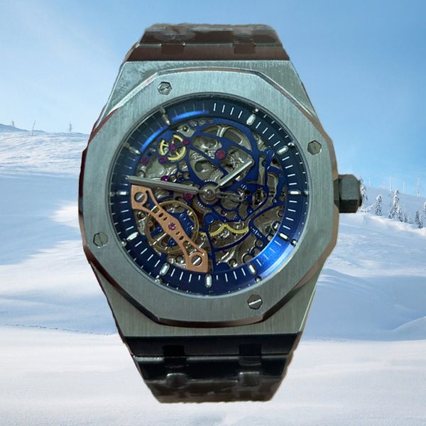 Relojes de alta calidad Reloj de diseño automático Reloj mecánico para hombre Relojes de pulsera Lente de cristal de zafiro Correa plegable de acero inoxidable Montres Con caja resistente al agua