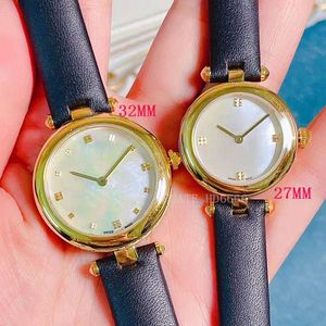 horloges van hoge kwaliteit Causaal Mode Dameshorloge 27MM 32MM Lederen Band Dames Quartz luxe waterdicht horloge