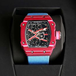 Relógios de alta qualidade designer mecânico RM6702 relógio esqueleto relógio de pulso para homens QTKP luxo de alta qualidade caixa de fibra de carbono à prova d'água vidro de safira salto alto mo