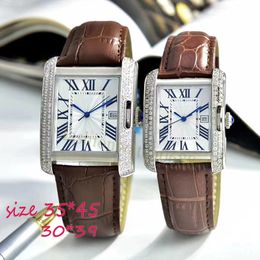 horloges van hoge kwaliteit Designer Herenhorloge Luxe Machines Klassiek Tankhorloge Riem Horlogeband Modemerk Diamanten Horloge Paar Horloge zesendertig