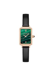 Kijkt hoogwaardige luxe kwarts polswatch Laura Lola Small Green Watch Rose Watch Womens Square Watches Dames Watchs Evergreen Rattan A2