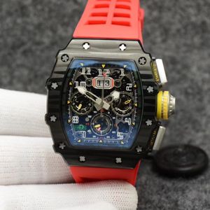 Horloges herenhorloge van hoge kwaliteit 42 mm x 50 mm RM11-03 PABLO MAC DONOUGH skeleton horloge Koolstofvezel Transparant Mechanisch Automatisch Dikte 18,5 mm