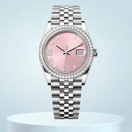 montres de haute qualité femmes montre 36mm 41mm eau rose chiffre romain cadran diamant saphir miroir étanche 8215 mouvement mécanique 904L acier montre de luxe cadeau