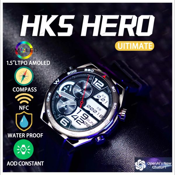 Montres HK5 Hero Uitimate AMOLED SMART Watch Men Compass NFC GPS Tracker 1.5 