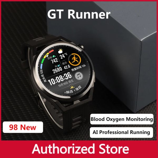 Regardez Huawei Watch GT Runner Smart Bluetooth Call Dynamic Sate Carty Blood Oxygène Surveillance Running Imperproof