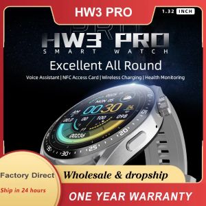 Montres HW3 Pro montre intelligente hommes NFC plein écran tactile sport Fitness montre IP67 étanche Bluetooth appel Smartwatch pour Android iOS