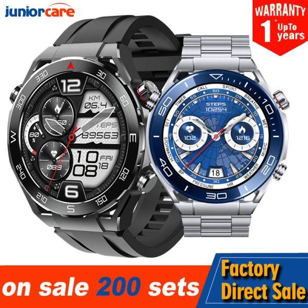 Montres HW5 MAX montre intelligente hommes 1.52 '' haute définition Bluetooth appel NFC fréquence cardiaque Siri Sport luxe hommes Smartwatch avec 3 sangles