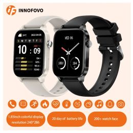 Montres Innofovo i82 Bluetooth Call Smart Watch Men Men Blood Oxygen Body Thermomètre Smartwatch Montres pour femmes 100+ Mode sportif