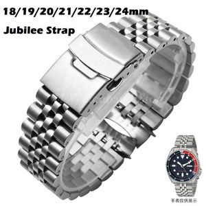 Horloges Jubileum Horlogeband voor Seiko Heren Horlogeaccessoires Effen Armband 316l Roestvrij Staal Gebogen Band 18/19/20/21/22/23/24mm