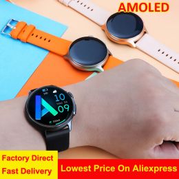 Relojes K58 AMOLED Smart Watch Men Bluetooth Call Watch Siri Voice Assistant con botón de rotación de 24 h rastreador de presión arterial.