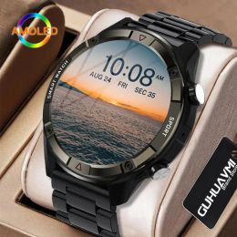 Bekijkt Kavsumi nieuwe Bluetooth -oproep Smart Watch Men Amoled Full Touch Screen Sports Fitness Watch 4G Music SmartWatch voor Android iOS