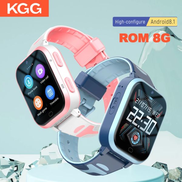 Mira KGG 4G GPS Smart Watch Kids con ROM 8GB Video llamadas Vuelve a la llamada Monitor de despertador Phone Android Watch Smartwatch.