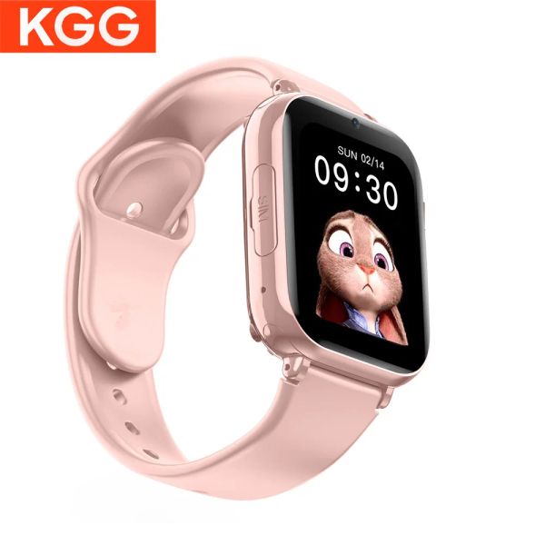 Regarde kgg 4g kids smart watch sos appel vidéo appelez le téléphone avec une montre intelligente imperméable pour les caméras pour les enfants horloge étudiant.