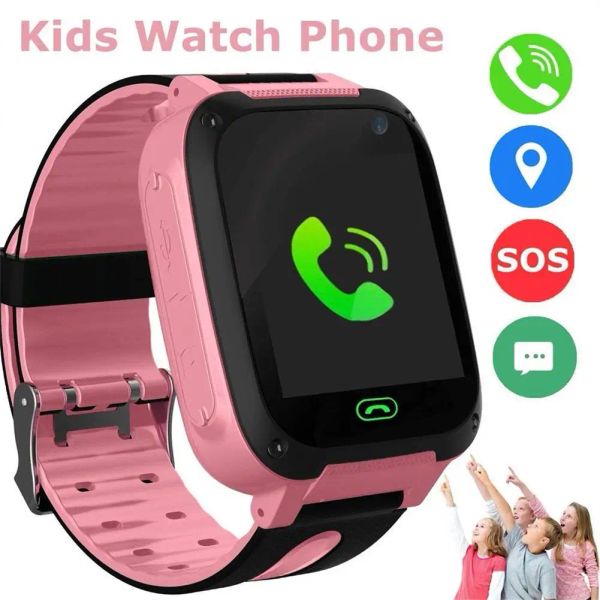 Regarde les enfants Smart Watch Imperproof Video Camera Sim Carte Call Téléphone Smartwatch avec une légère compatible pour iOS Android