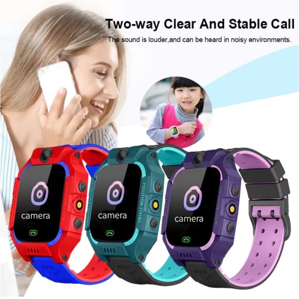 Montres Watchs 'Watchs Relogio Infantil Montres pour lesfants Kid Smart Watch Sim Card Téléphone Smartwatch Imperproof Camera Alarm ALARM