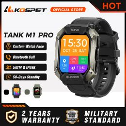 Horloges KOSPET TANK M1 PRO Smart Horloge Heren Digitale Sport Fitness Horloges Bellen 5ATM Waterdichte Bluetooth Militaire Smartwatch Dames