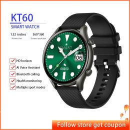Montres KT60 Smart Watch For Men Women Wristwatch 2022 Smartwatch Waterproof Digital Montres de 1,32 pouce Bracelet de fitness Corloge électronique