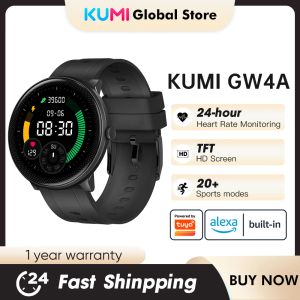 Montres Kumi GW4A TFT SCREAT SMART Watch plus de 20 modes sportifs IP68 IPAPHERPOR FITNESS HORTY PRESPORANT HORTY PRESPOS pour les téléphones Alexa