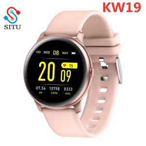 Bekijkt KW19 Pro Wommen Smart Watch volledig touchscreen bloed zuurstofdruk sport smartwatch mannen tracker fitness voor Android iOS