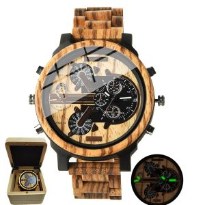 Montres Large Calle Calle de bracelet en bois Wrist Wrist Mens Watch avec livraison gratuite Montre En Bois Business Fashion Diesel Wood Wrist Wistres For Men