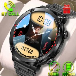 Montres Grande montre intelligente ronde hommes 2023 pour Android Xiaomi Ios montres étanches 1.6 '' 600 mah appel Bluetooth Smartwatch militaire extérieur