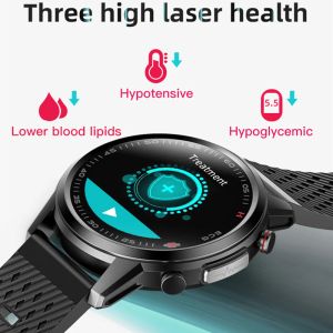 Montre le traitement au laser Smartwatch réel ECG Température corporelle Hypertenue Hyperfrette Sébranche étanche Smart Watch pour les hommes Femmes F800 / F600