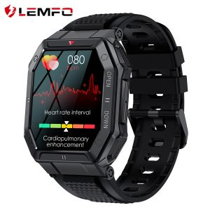 Horloges lemfo ares smart watch heren aangepaste wallpapers bluetooth roept hartslagmonitor ip68 sport smartwatch 350 mAh batterij 2022 nieuw