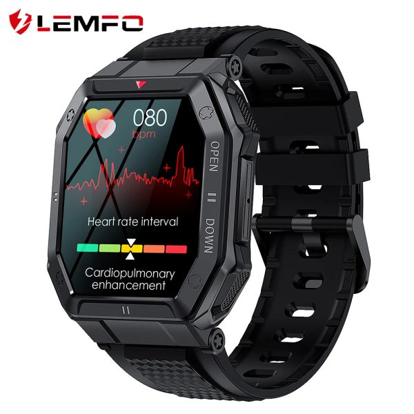 Montres Lemfo ares Smart Watch Men Fonds d'écran personnalisés Bluetooth appelle le moniteur de fréquence cardiaque IP68 Sports Smartwatch 350 mAh Batterie 2022 NOUVEAU