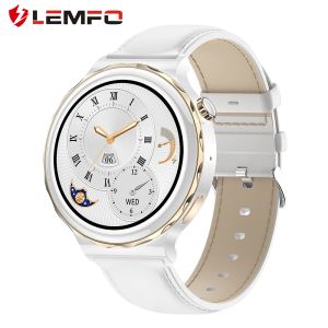 Horloges lemfo hk43 Smart Watch Women 260MAH batterij Bluetooth Oproep aangepaste wallpaper druk zuurstof vrouwelijk smartwatch 1,36 inch 390*390