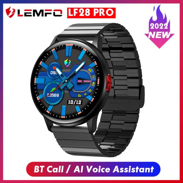 Montres lemfo lf28pro bracelet intelligent 1.28 '' groupe de sports d'écran Fulltouch Bluetooth Call Ai Voice Assistant Health Monitor Smart Watch