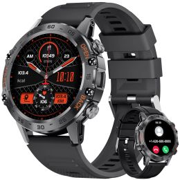 Horloges lemfo militaire slimme horloges voor mannen ip68 waterdichte bluetooth call hartslag slaapmonitor k52 smartwatch 1.39 "sport horloge