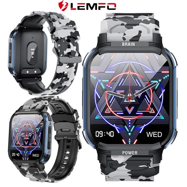 Montres Lemfo Military Smart Watches for Men Ip68 IP68 IP68 IPAPHERPHER 350mAh 7days Battery Life Smartwatch 2023 pour Android iOS 1,85 