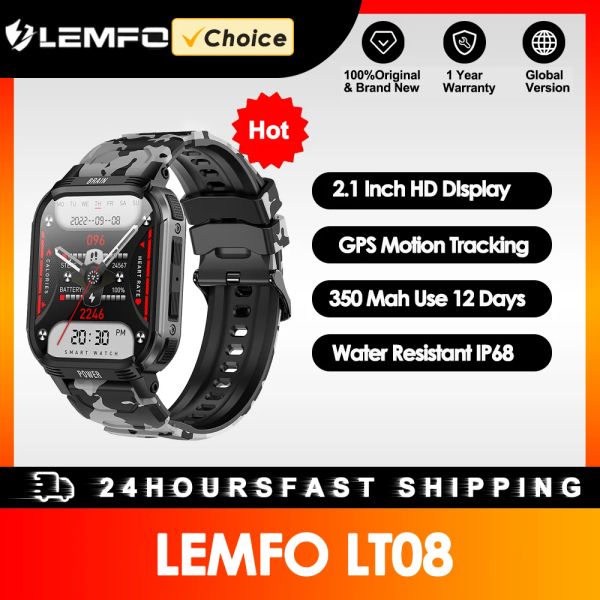 Relojes Lemfo Sport Smart Watch Men al aire libre Smartwatch 2024 IP68 Pulsera de fitness impermeable para Android 2.1 pulgadas HD GPS Tracker