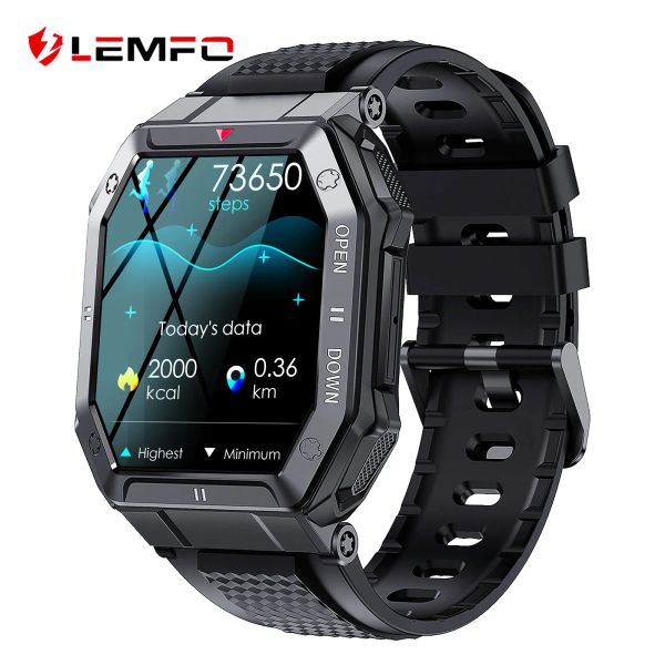 Montres Lemfo Sports Watches 350mAh Smart Watch Men Bluetooth Call Fitness Smartwatch 2023 pour Android iOS Téléphone 1,85 pouce 240 * 280 HD